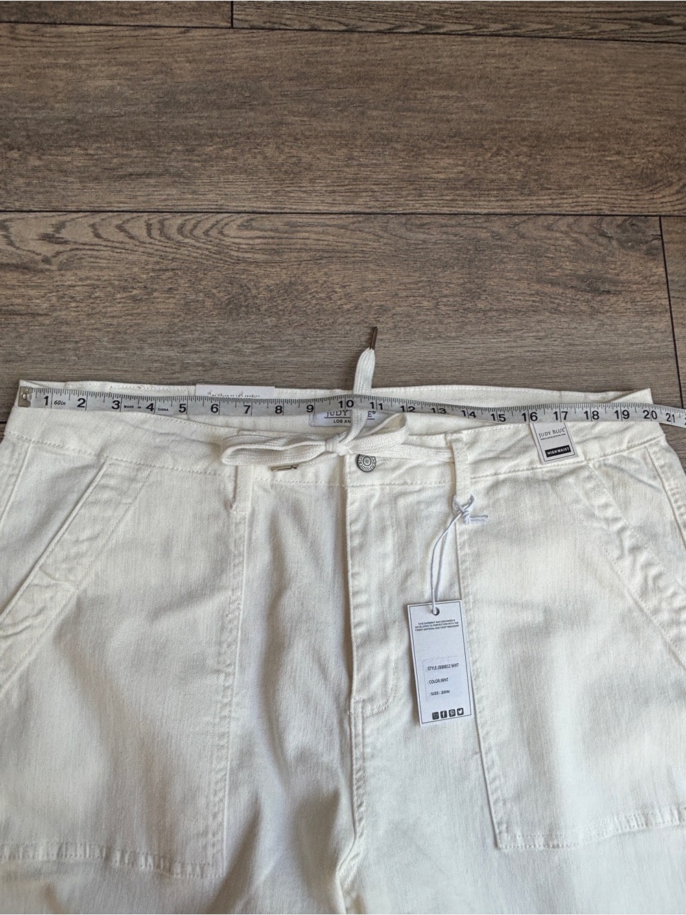 NWT Judy Blue High Rise Drawstring Jogger Jeans White Ecru Sz 20W - Picture 9 of 15